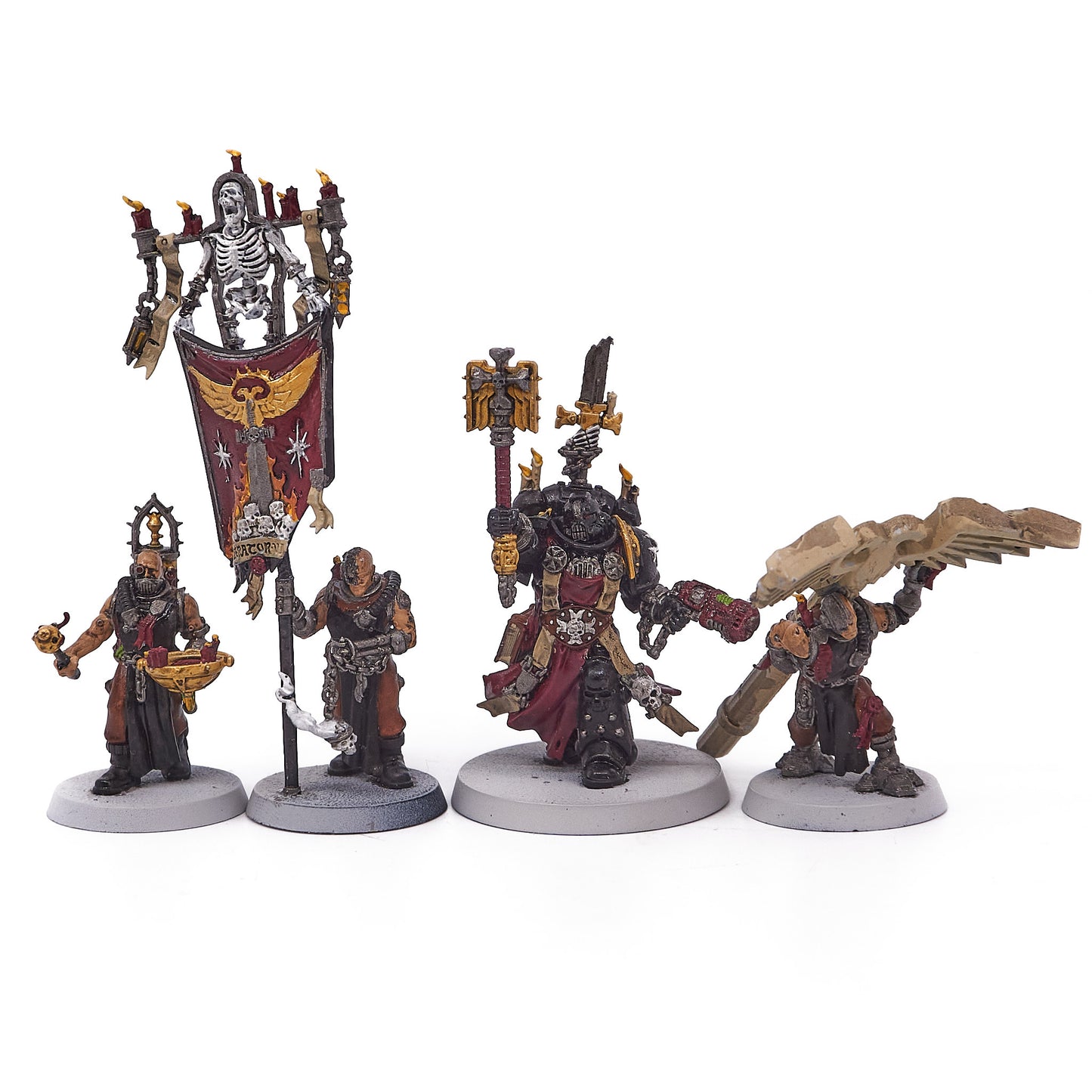 Black Templars - Chaplain Grimaldus & Retinue (14693-V) - Used
