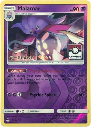 Malamar (51/131) (League Promo 4th Place) [Sun & Moon: Forbidden Light]