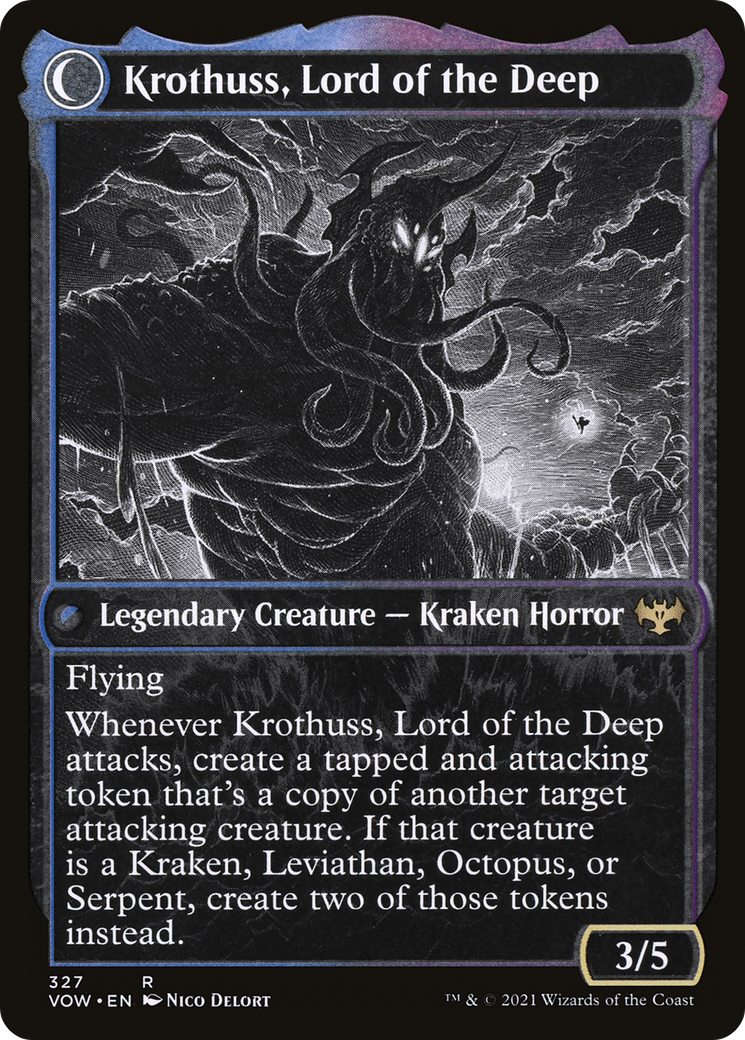 Runo Stromkirk // Krothuss, Lord of the Deep (VOW-327) - Innistrad: Crimson Vow: (Showcase, Double Faced Transform) Foil