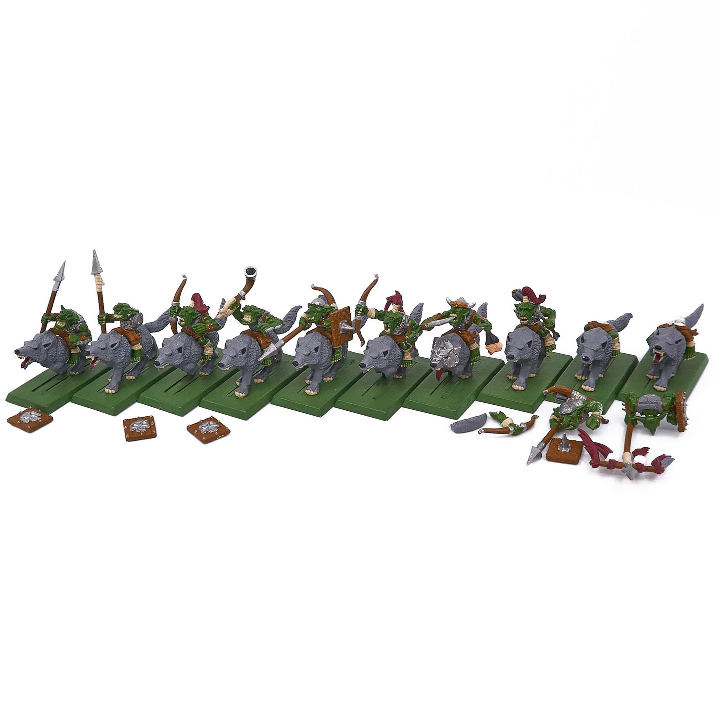 Orc and Goblin Tribes - Goblin Wolf Rider Mob (Damaged) (17839) - Used