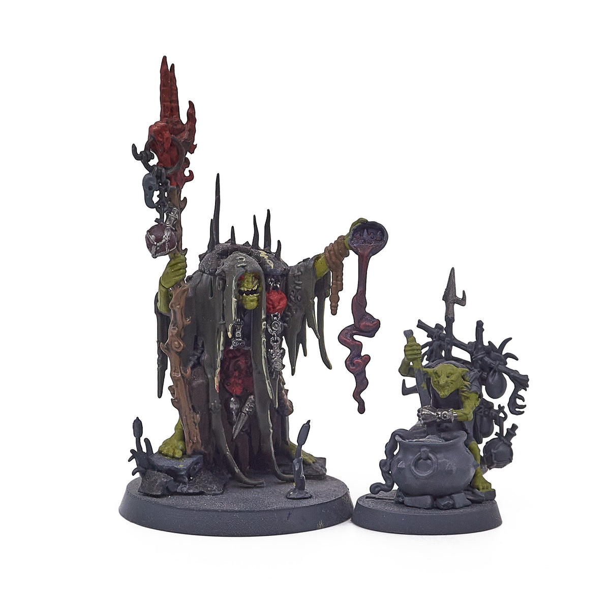 Orruk Warclans - Swampcalla Shaman with Pot-grot  (18958) - Used