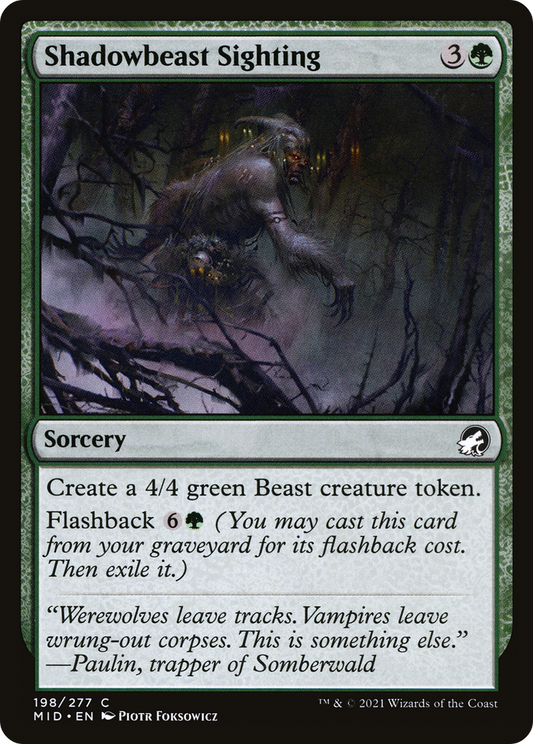 Shadowbeast Sighting (MID-198) - Innistrad: Midnight Hunt Foil