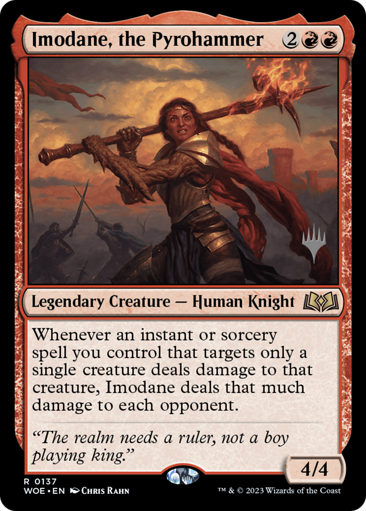 Imodane, the Pyrohammer (Promo Pack) [Wilds of Eldraine Promos]
