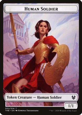 Human Soldier // Spider Double-Sided Token (THB-2 // 10) - Theros Beyond Death Tokens Foil