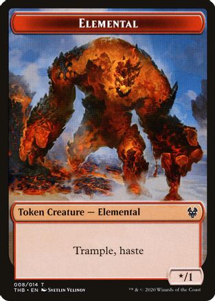 Elemental // Satyr Double-Sided Token (THB-8 // 9) - Theros Beyond Death Tokens Foil