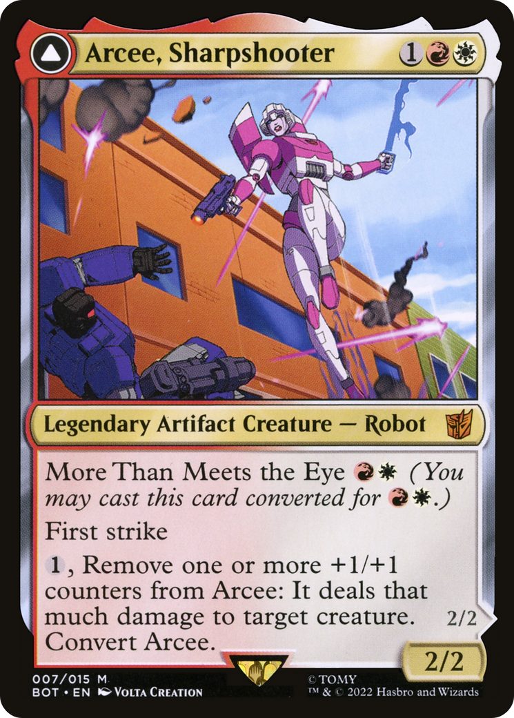 Arcee, Sharpshooter // Arcee, Acrobatic Coupe [Universes Beyond: Transformers]