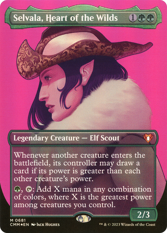 Selvala, Heart of the Wilds (Borderless Textured Foil Frame Break) [Commander Masters]