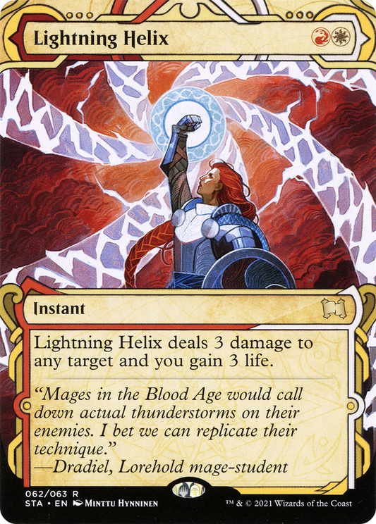 Lightning Helix (STA-062) - Strixhaven Mystical Archive: (Showcase) (Borderless) Etched Foil
