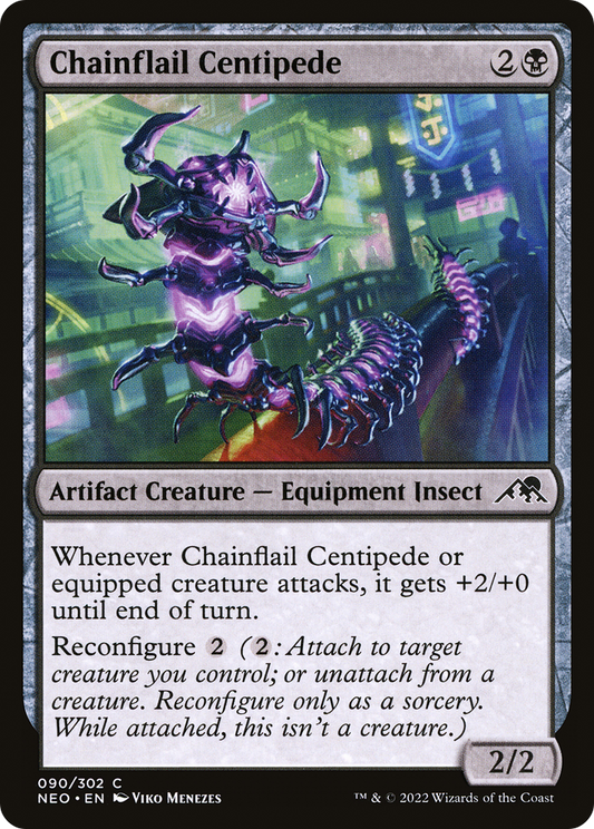 Chainflail Centipede (NEO-090) - Kamigawa: Neon Dynasty Foil