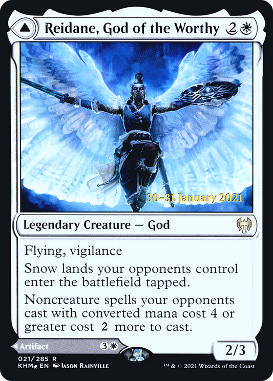 Reidane, God of the Worthy // Valkmira, Protector's Shield  [Kaldheim Prerelease Promos]