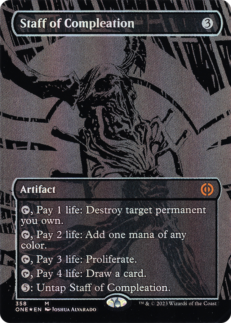 Staff of Compleation (Oil Slick Raised Foil) [Phyrexia: All Will Be One]