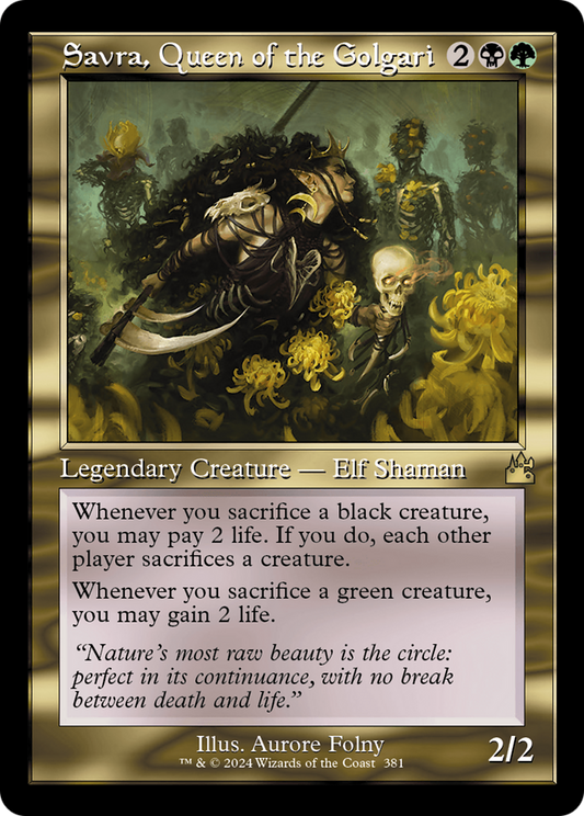 Savra, Queen of the Golgari (RVR-381) - Ravnica Remastered