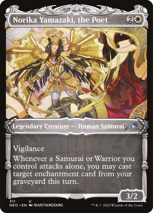 Norika Yamazaki, the Poet (NEO-311) - Kamigawa: Neon Dynasty: (Showcase) Foil