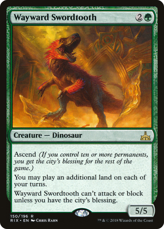 Wayward Swordtooth (RIX-150) - Rivals of Ixalan Foil