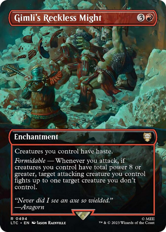 Gimli's Reckless Might (LTC-494) - Tales of Middle-earth Commander (Borderless) Foil