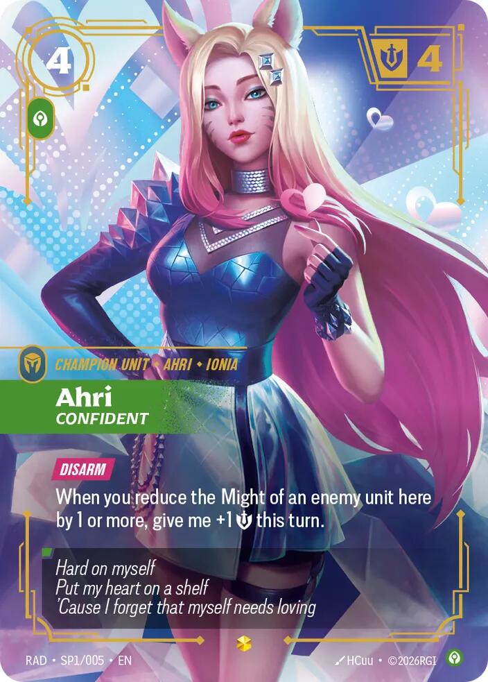 Ahri, Confident (K/DA Special Art Card) (SP1/005) [Radiance]