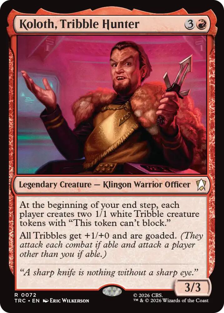 Koloth, Tribble Hunter (Surge Foil) (72) [Star Trek Commander]