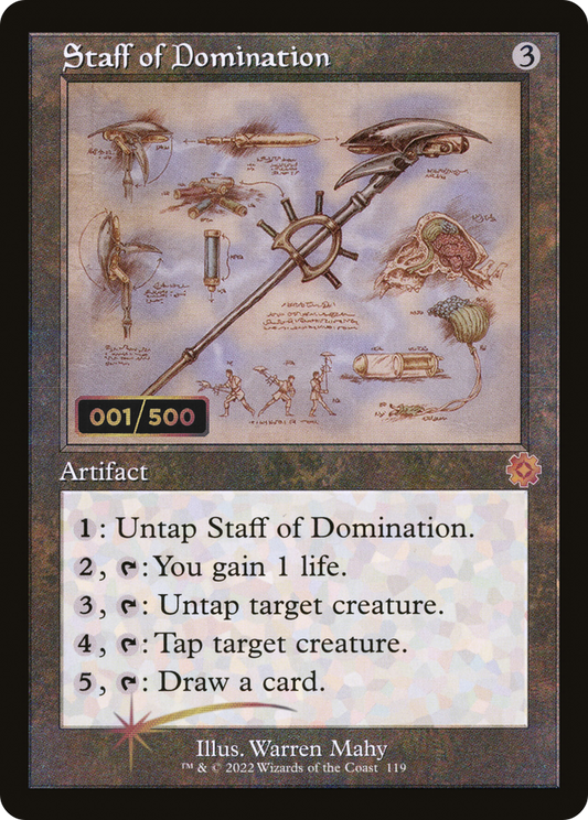 Staff of Domination (Retro Schematic) (Serial Numbered) [The Brothers' War Retro Artifacts]
