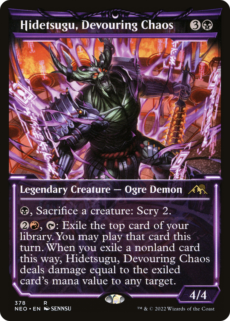 Hidetsugu, Devouring Chaos (Showcase Soft Glow) [Kamigawa: Neon Dynasty]