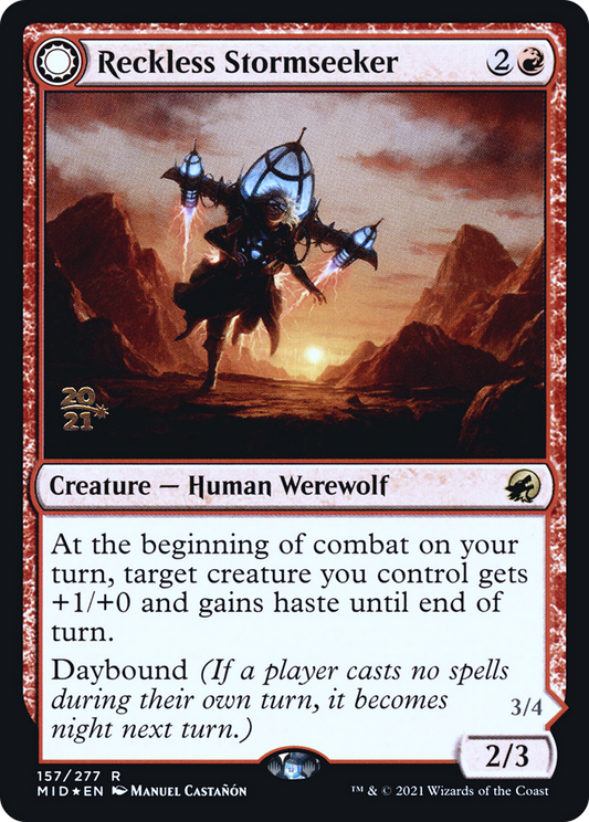 Reckless Stormseeker // Storm-Charged Slasher [Innistrad: Midnight Hunt Prerelease Promos]