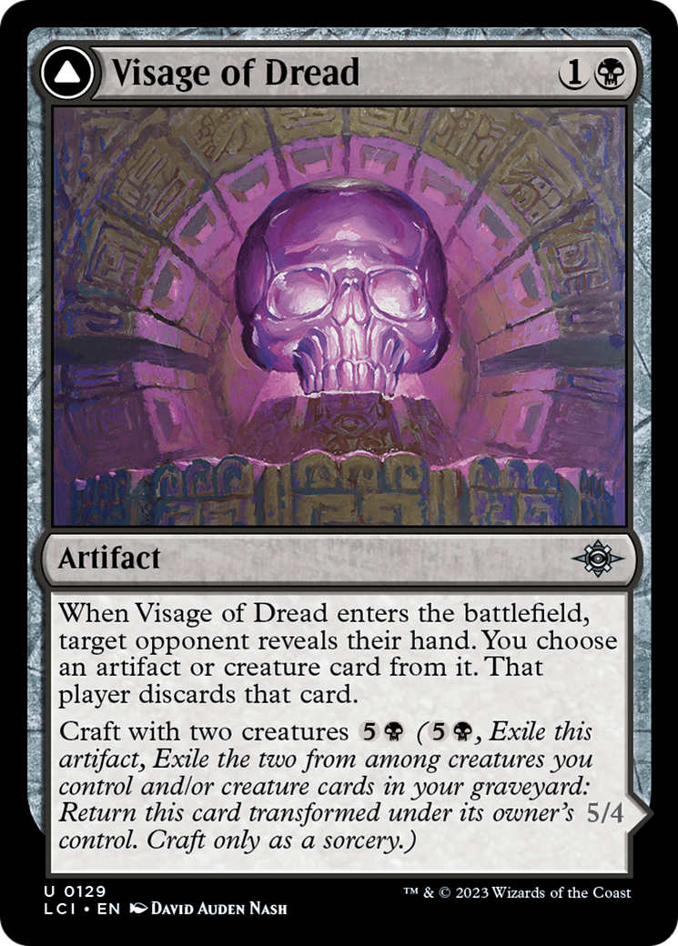 Visage of Dread // Dread Osseosaur (LCI-129) - The Lost Caverns of Ixalan Foil