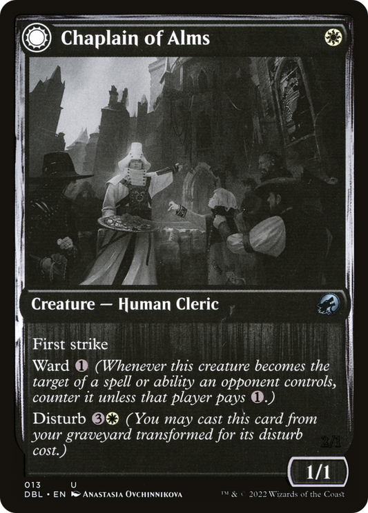 Chaplain of Alms // Chapel Shieldgeist (DBL-013) - Innistrad: Double Feature: (Double Faced Transform) Foil