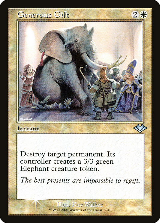 Generous Gift (MH1-002) - Modern Horizons 1 Timeshifts Etched Foil