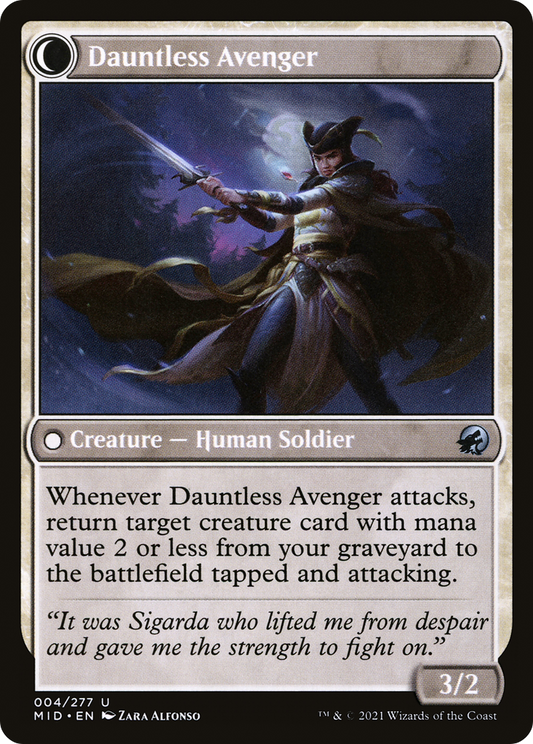 Bereaved Survivor // Dauntless Avenger (MID-004) - Innistrad: Midnight Hunt: (Double Faced Transform) Foil