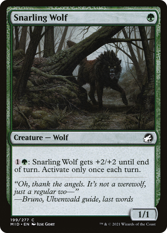 Snarling Wolf (MID-199) - Innistrad: Midnight Hunt Foil