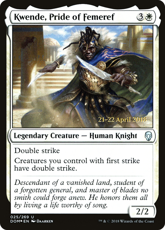 Kwende, Pride of Femeref  [Dominaria Prerelease Promos]