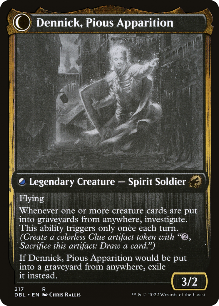 Dennick, Pious Apprentice // Dennick, Pious Apparition (DBL-217) - Innistrad: Double Feature: (Double Faced Transform)