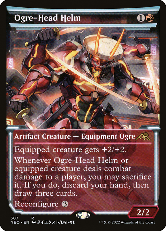 Ogre-Head Helm (Showcase Soft Glow) [Kamigawa: Neon Dynasty]