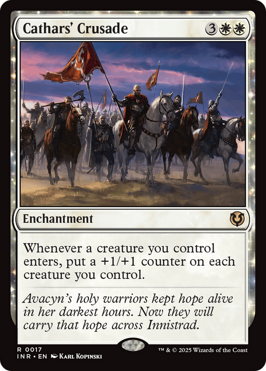 Cathars' Crusade (INR-017) - Innistrad Remastered: (enchantment) Foil