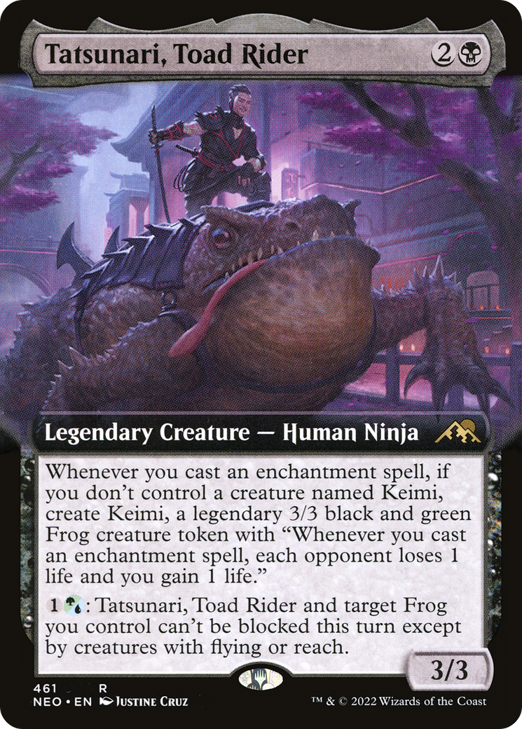 Tatsunari, Toad Rider (NEO-461) - Kamigawa: Neon Dynasty: (Extended Art) Foil