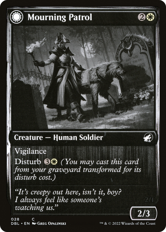 Mourning Patrol // Morning Apparition (DBL-028) - Innistrad: Double Feature: (Double Faced Transform) Foil