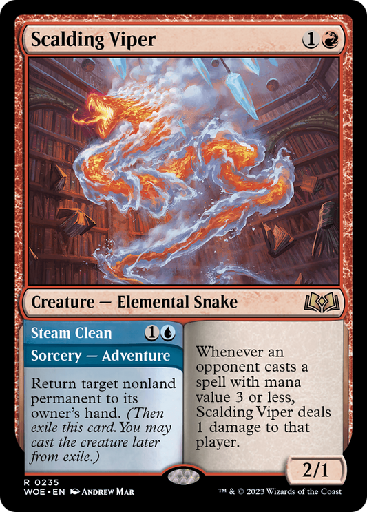 Scalding Viper // Steam Clean (WOE-235) - Wilds of Eldraine Foil