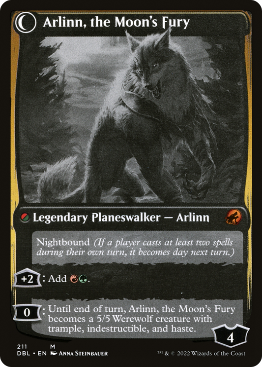 Arlinn, the Pack's Hope // Arlinn, the Moon's Fury (DBL-211) - Innistrad: Double Feature: (Double Faced Transform) Foil