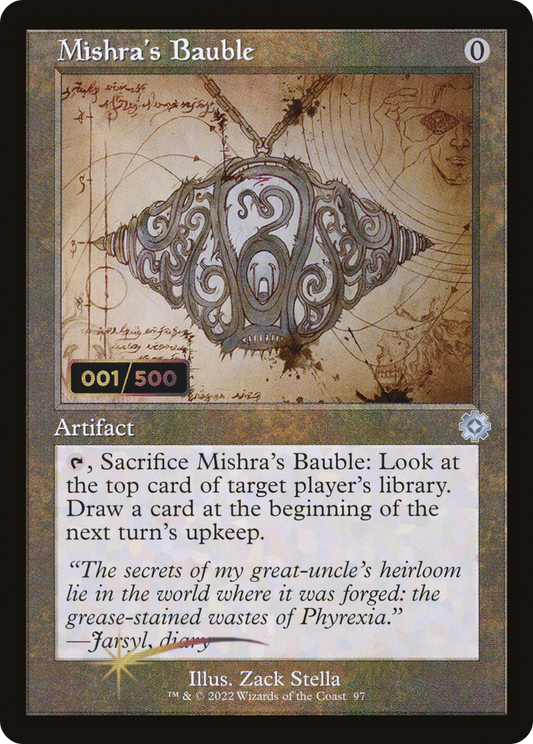 Mishra's Bauble (Retro Schematic) (Serial Numbered) [The Brothers' War Retro Artifacts]