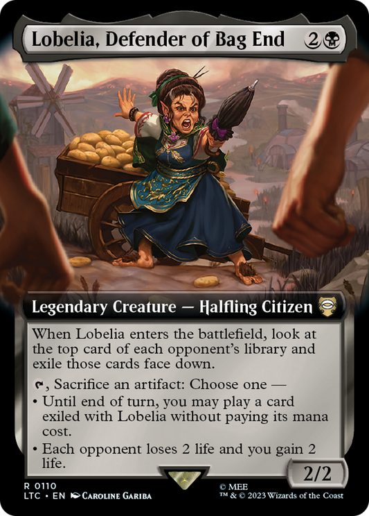 Lobelia, Defender of Bag End (LTC-110) - Tales of Middle-earth Commander: (Extended Art) Foil