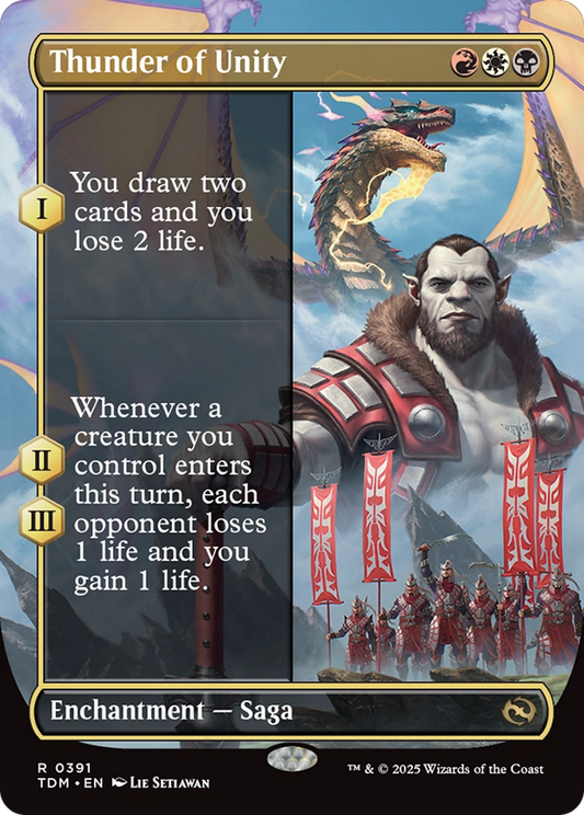 Thunder of Unity (TDM-391) - Tarkir: Dragonstorm: (enchantment) (Borderless) Foil