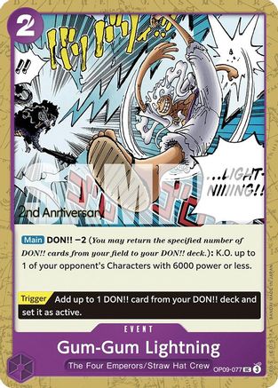 Gum-Gum Lightning [Emperors in the New World: 2nd Anniversary Tournament Cards]
