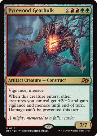 Pyrewood Gearhulk (PPDFT-216) - Promo Pack: Aetherdrift Foil