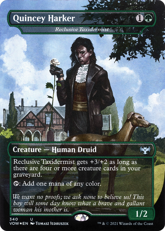 Reclusive Taxidermist (VOW-340) - Innistrad: Crimson Vow / Quincey Harker (Borderless) Foil