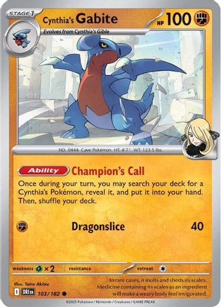 Cynthia's Gabite (103/182) [Scarlet & Violet: Destined Rivals]