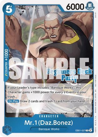 Mr. 1 (Daz.Bonez) (ST-23 - ST-28 Beginners Deck Party) [Participation] [One Piece Promotion Cards]