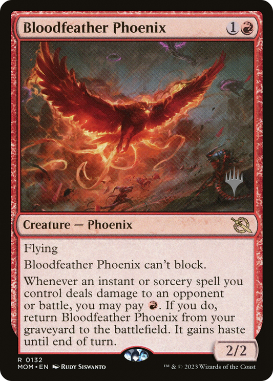 Bloodfeather Phoenix (PPMOM-132) - March of the Machine Promos Foil