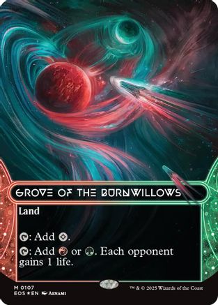 Grove of the Burnwillows (0107) (Borderless) (Galaxy Foil) (EOE-107) - Edge of Eternities Foil
