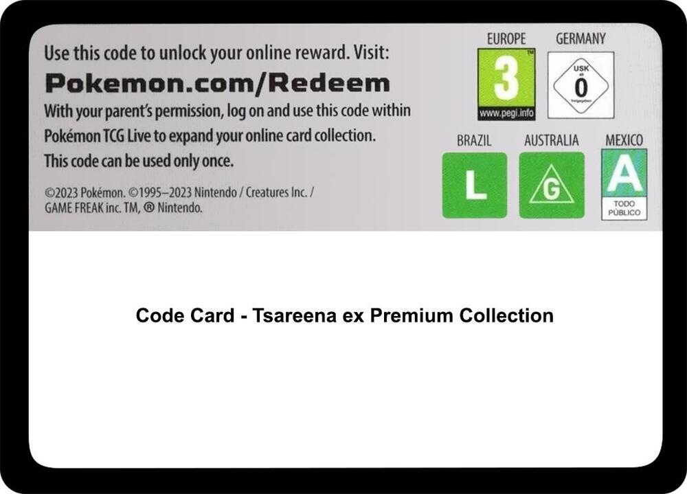 Code Card - Tsareena ex Premium Collection [Miscellaneous Cards and Products]