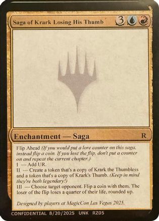 Saga of Krark Losing His Thumb (-) - Un-Known Event Playtest Cards