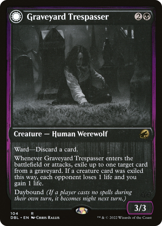 Graveyard Trespasser // Graveyard Glutton (DBL-104) - Innistrad: Double Feature: (Double Faced Transform) Foil